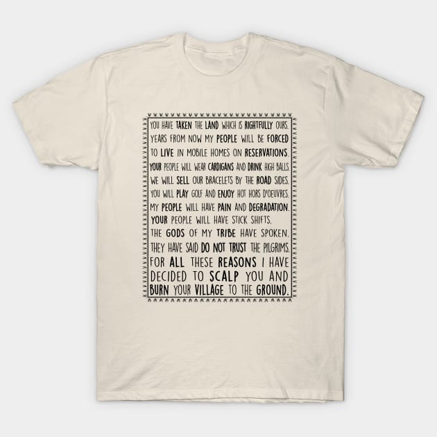 Wednesday Addams Quote Thanksgiving Monologue Speech T-Shirt by graphicbombdesigns